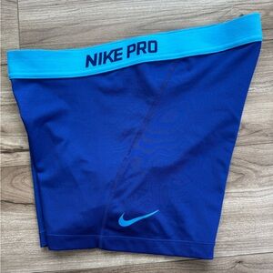 Nike Women's Pro 3" Shorts Size Large Blue Dri-Fit Active Athletic
